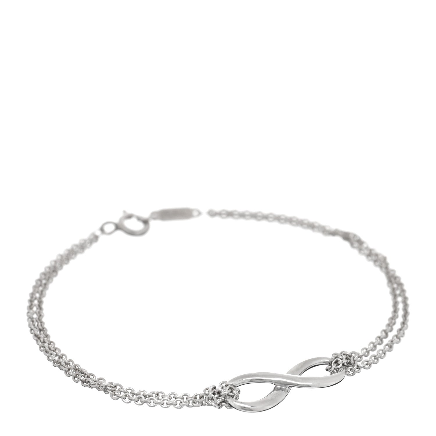 Tiffany Sterling Silver Infinity Double Chain Bracelet 1 of 3