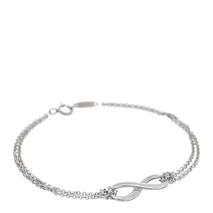 Tiffany Sterling Silver Infinity Double Chain Bracelet 1 of 3