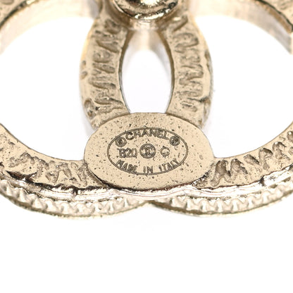 Chanel Pearl Crystal CC Charms Stud Earrings Light Gold 4 of 4