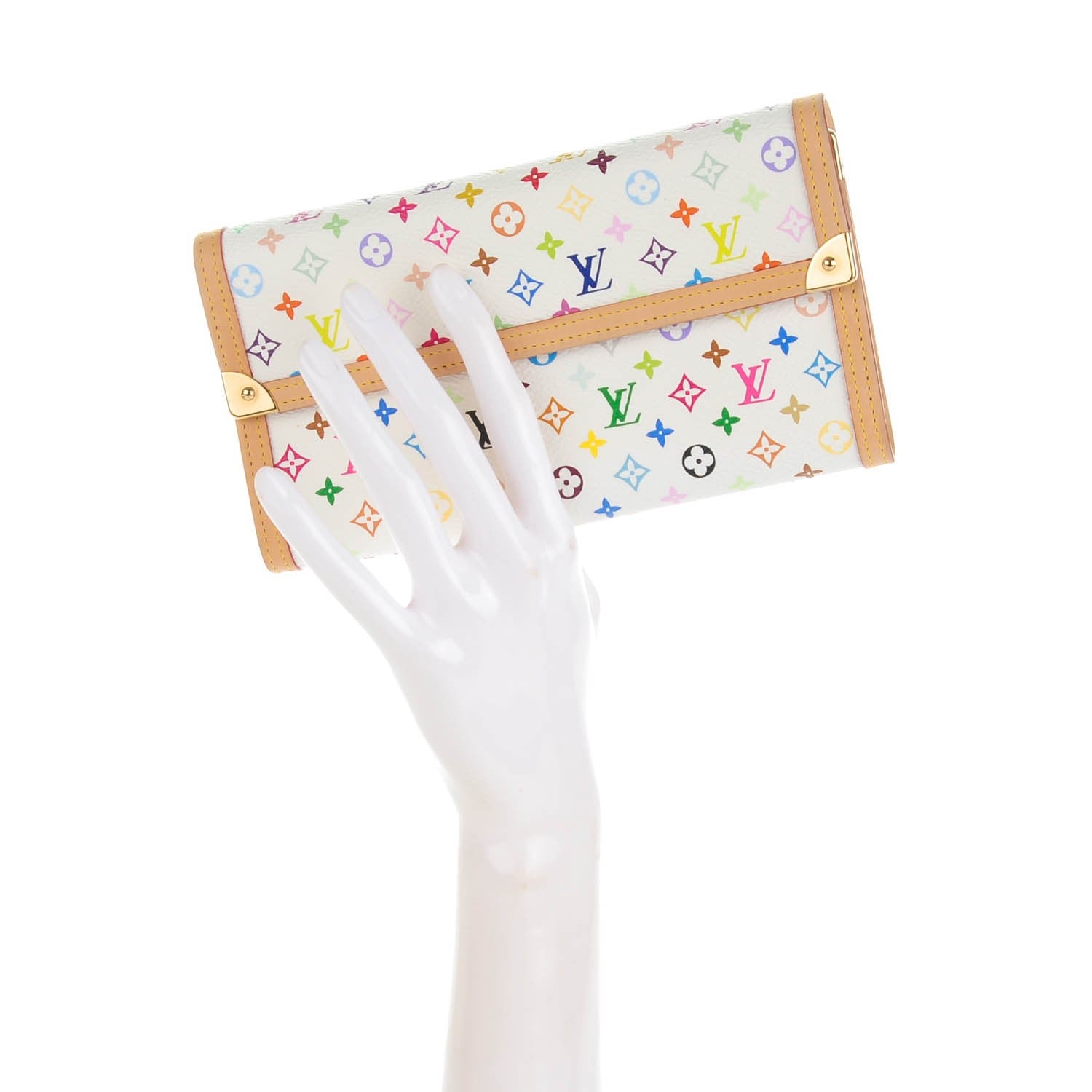 Louis Vuitton Monogram Multicolor Porte Tresor International Wallet White 2 of 7