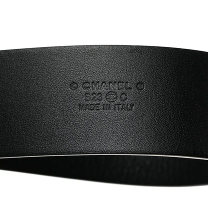 Chanel Calfskin Metal Enamel CC Belt 80 32 Black White 4 of 6