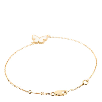 Van Cleef & Arpels 18K Yellow Gold Mother of Pearl Sweet Alhambra Butterfly Bracelet 2 of 5
