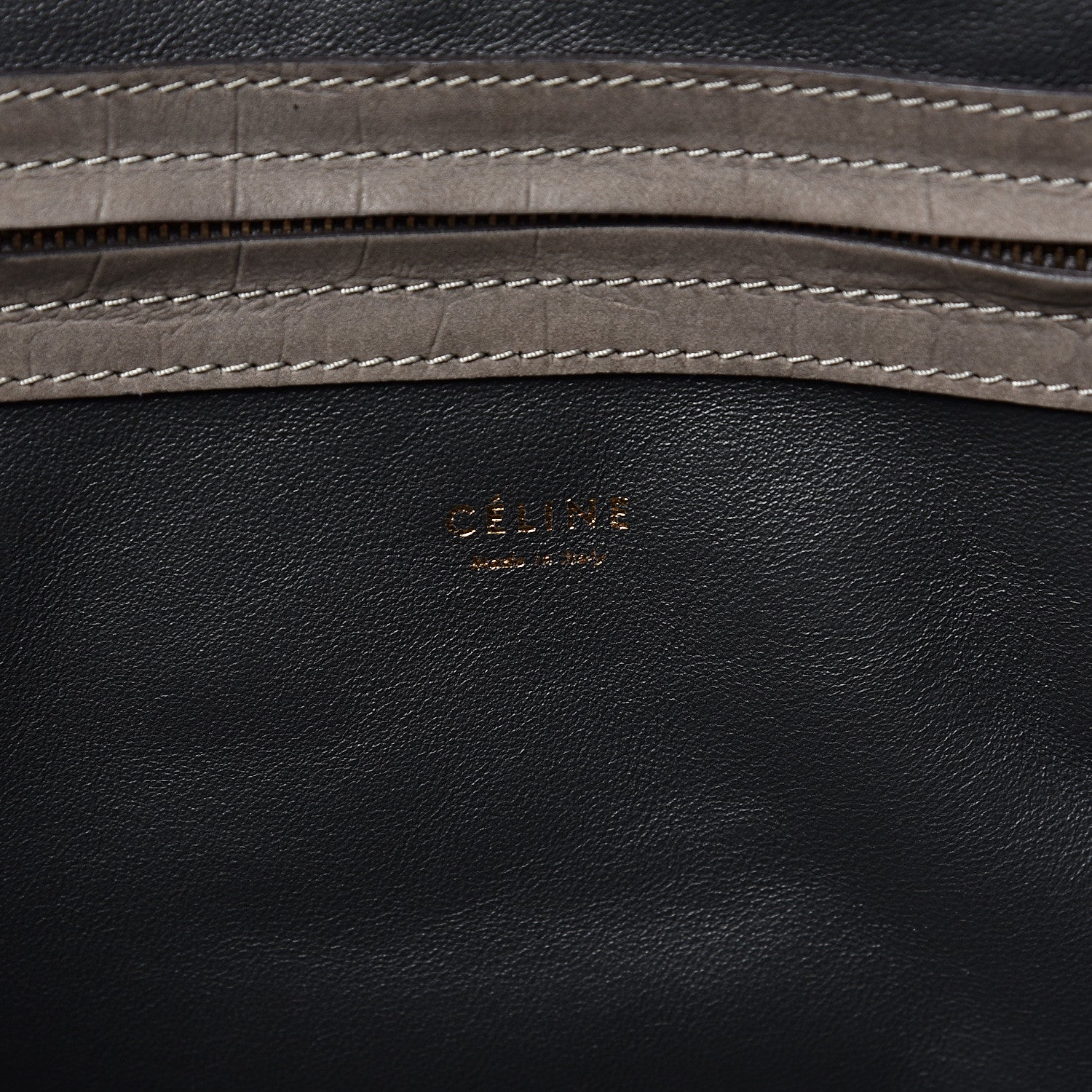 Celine Crocodile Embossed Nubuck Medium Phantom Luggage Grey 5 of 13