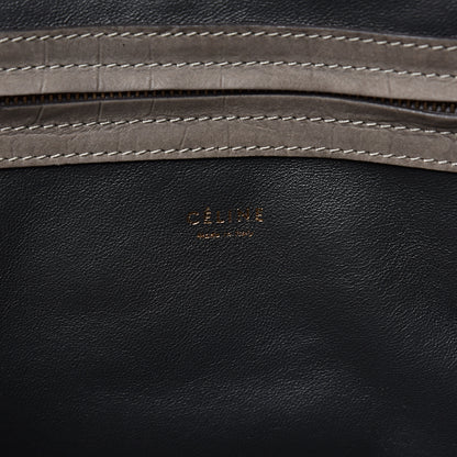 Celine Crocodile Embossed Nubuck Medium Phantom Luggage Grey 5 of 13