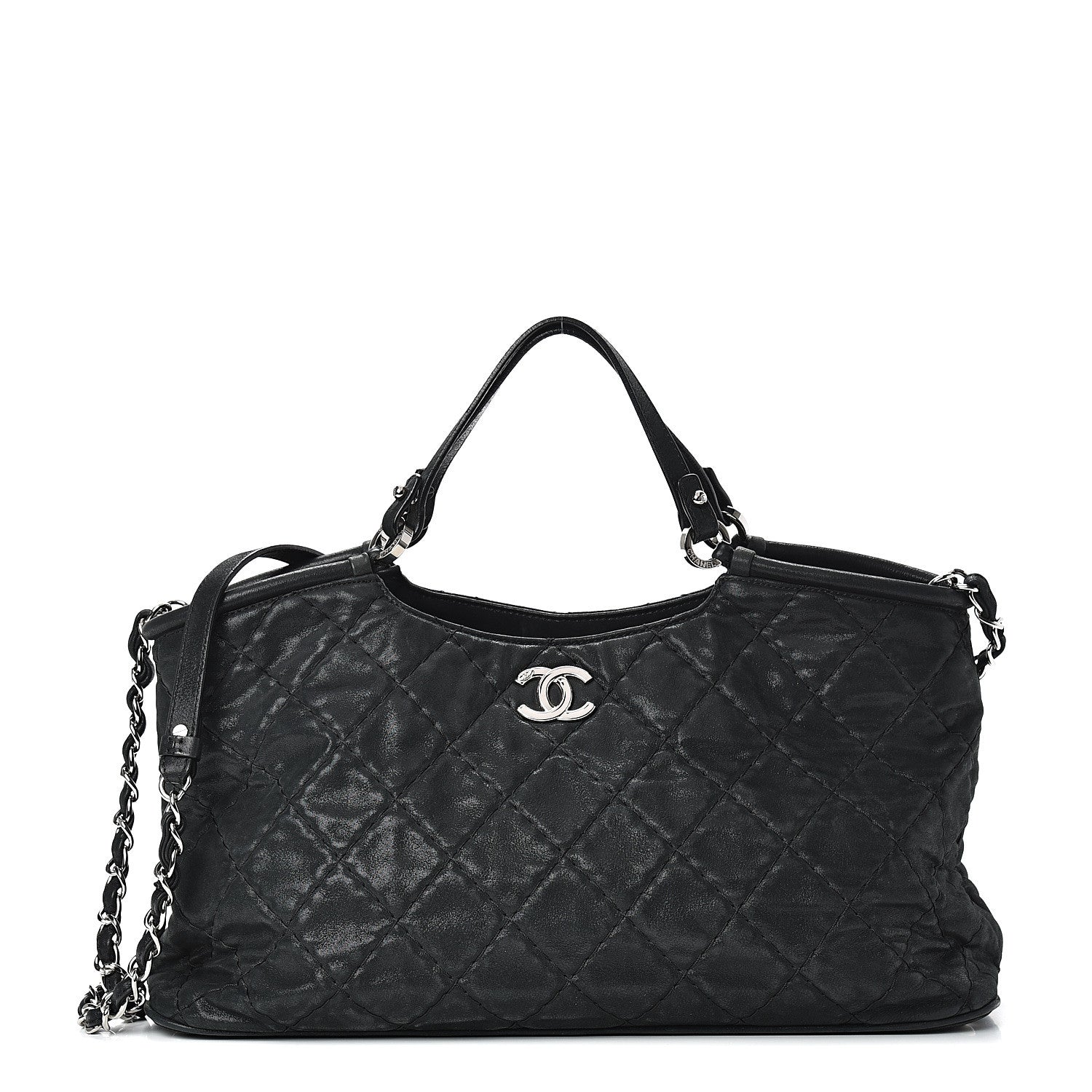 Chanel Iridescent Calfskin Quilted Sea Hit Tote Black 1 of 14
