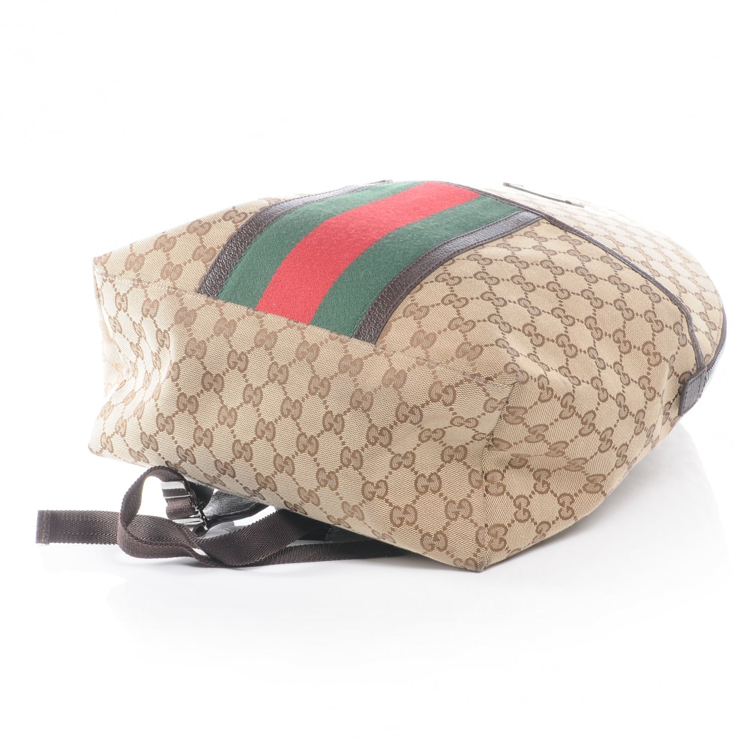 Gucci GG Monogram Web Medium Classic Backpack Brown 4 of 7