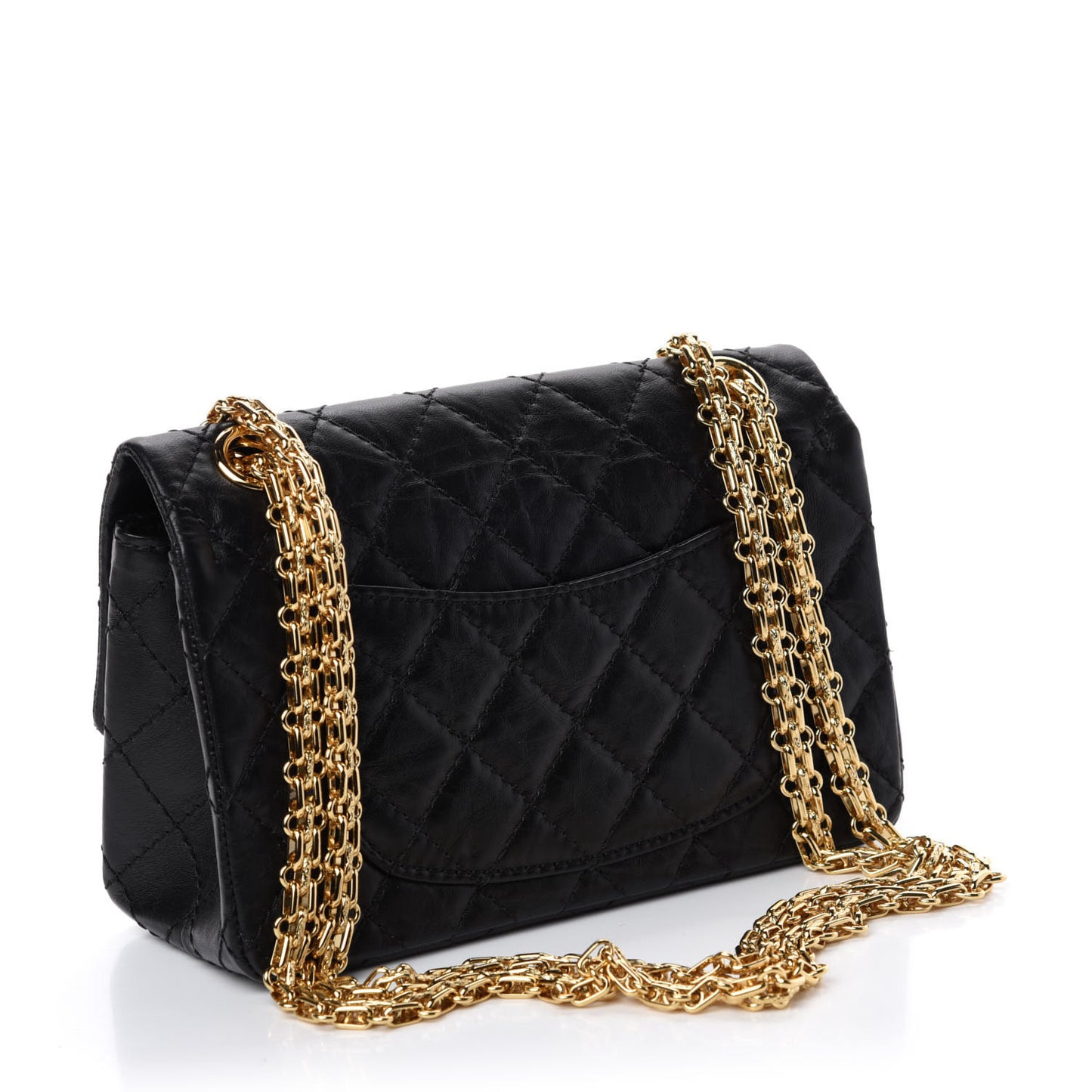 Aged Calfskin Quilted 2.55 Reissue Mini Flap Black