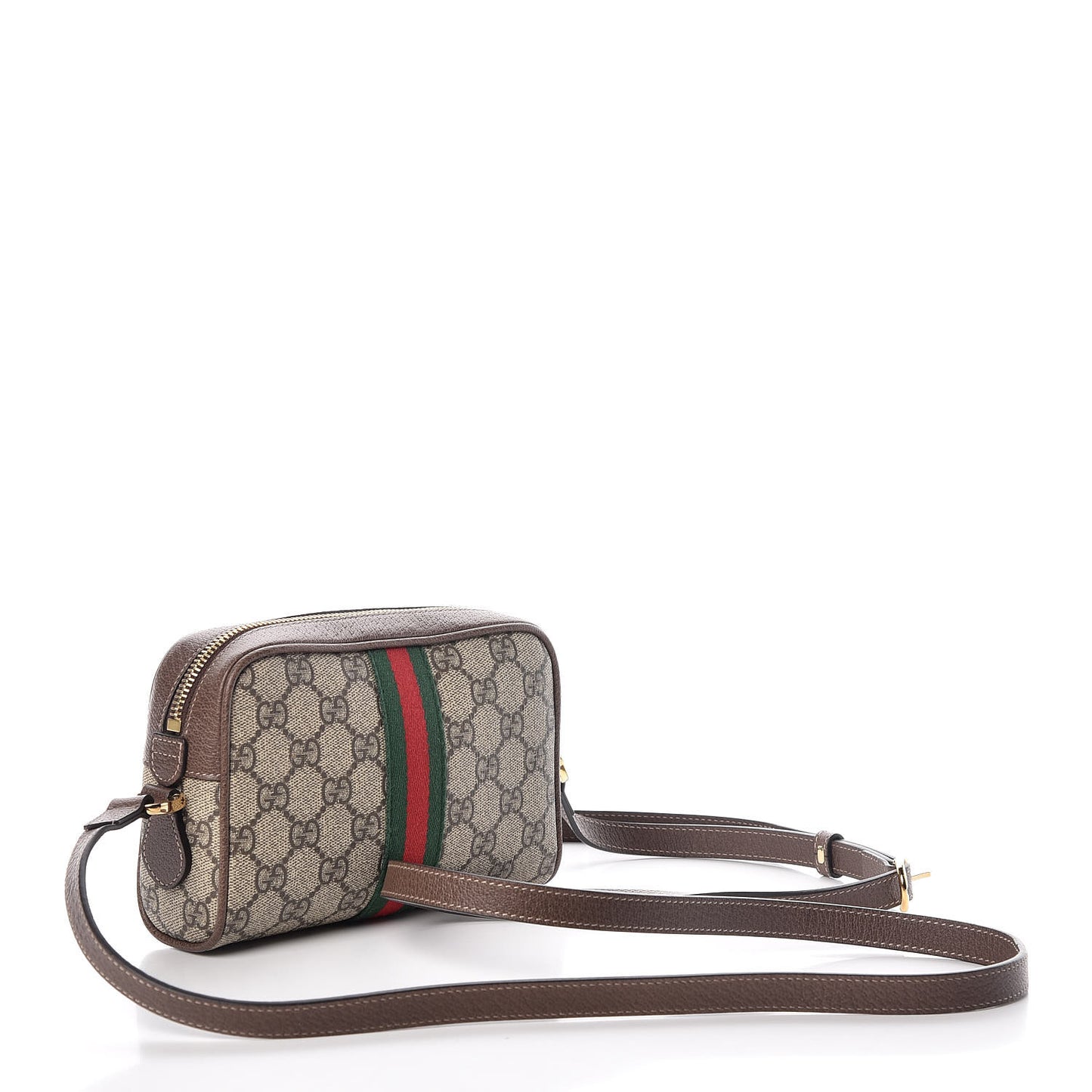 GG Supreme Monogram Web Mini Ophidia Shoulder Bag Brown
