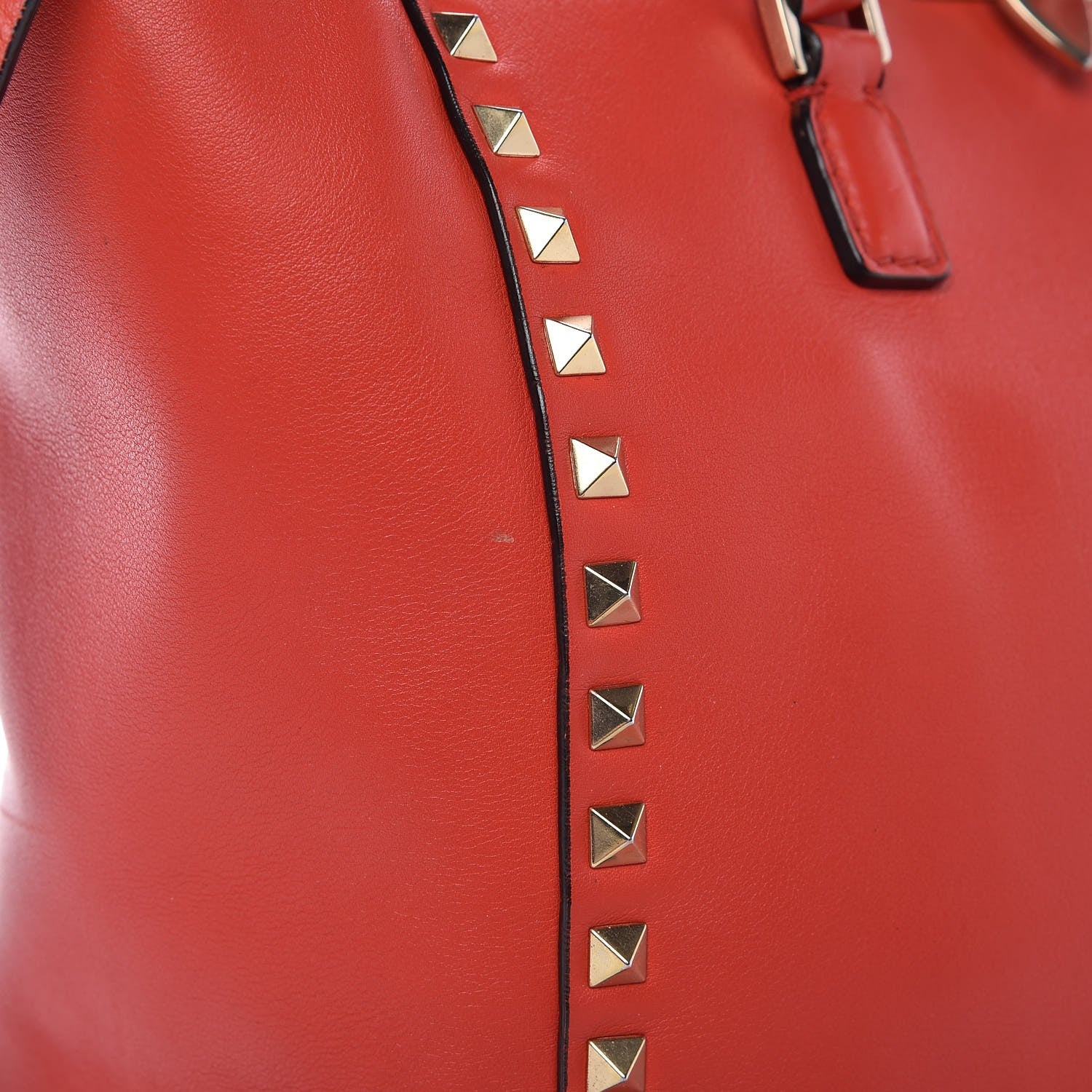 Valentino Garavani Vitello Rockstud Double Handle Tote English Red 13 of 20