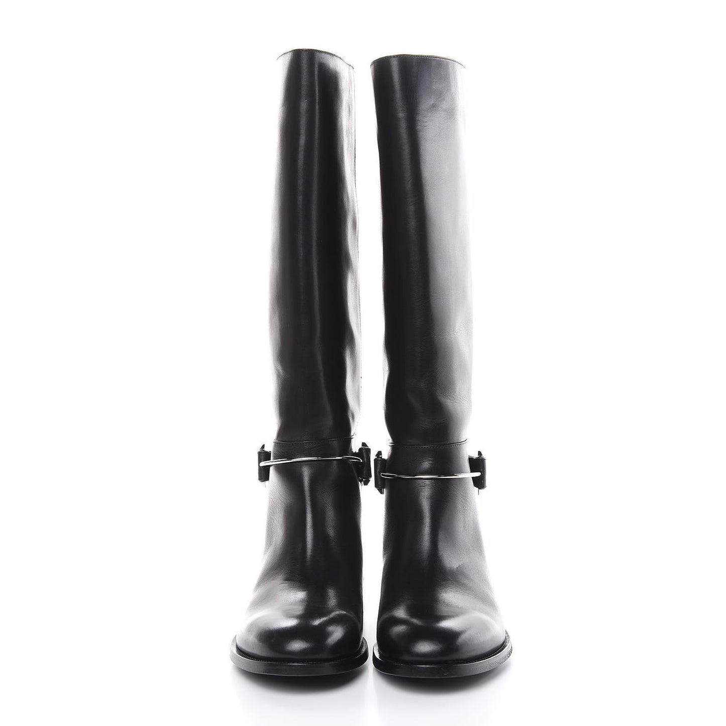Calfskin Knee High Boots 40 Black
