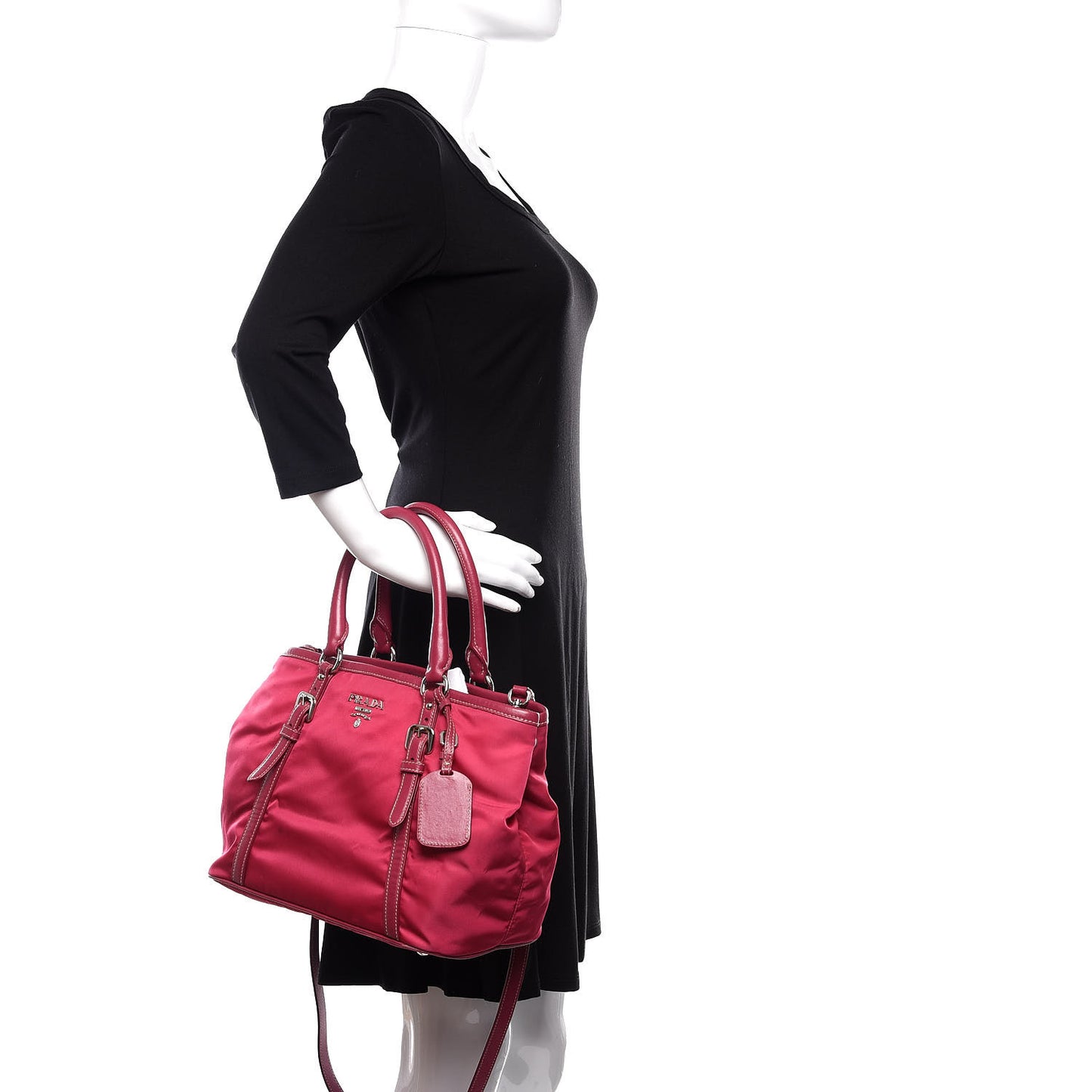 Tessuto Nylon Soft Calf Small Tote Ibisco