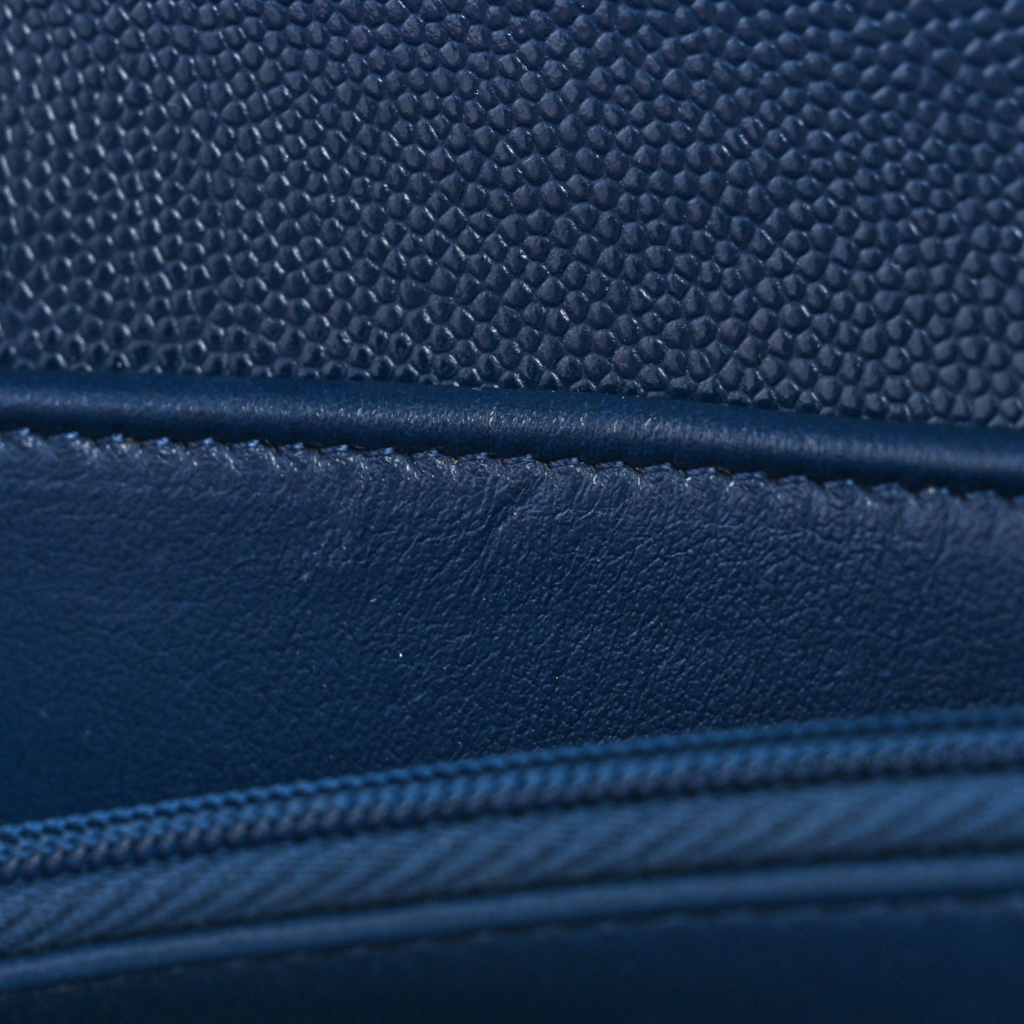 Caviar Quilted Medium Flap Wallet Dark Blue