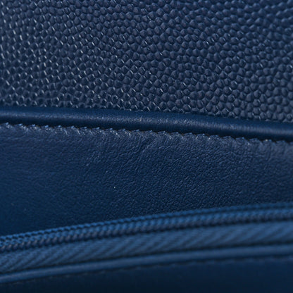 Chanel Caviar Quilted Medium Flap Wallet Dark Blue 12 of 12