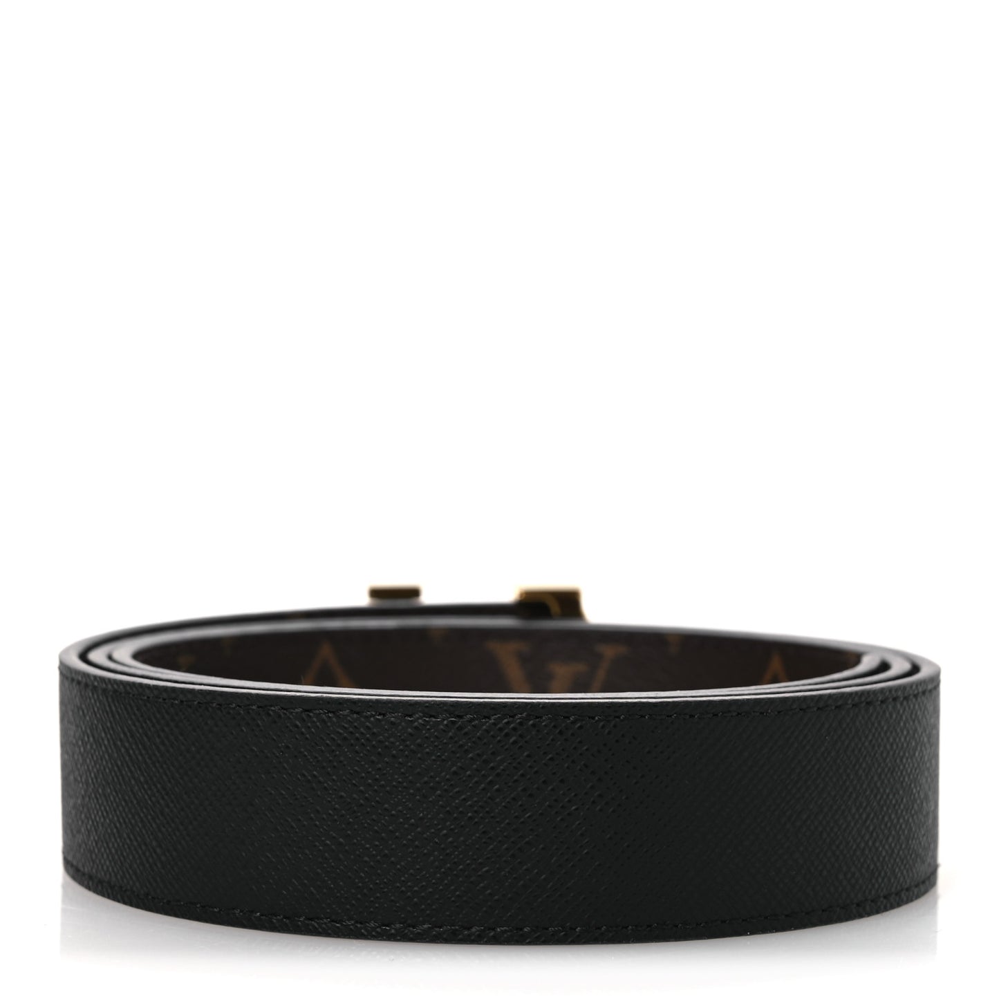 Calfskin Monogram 30mm LV Initiales Reversible Belt 85 34 Black