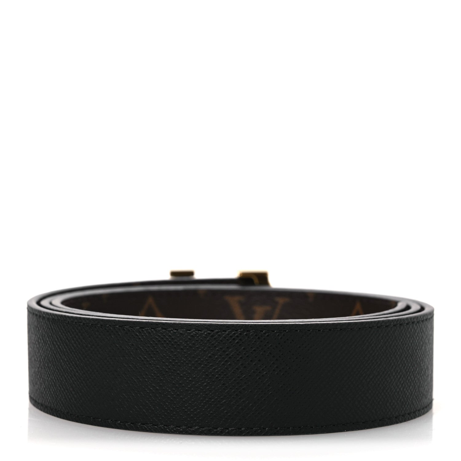 Louis Vuitton Calfskin Monogram 30mm LV Initiales Reversible Belt 85 34 Black 3 of 8
