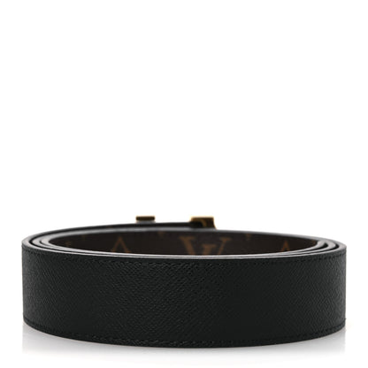 Louis Vuitton Calfskin Monogram 30mm LV Initiales Reversible Belt 85 34 Black 3 of 8