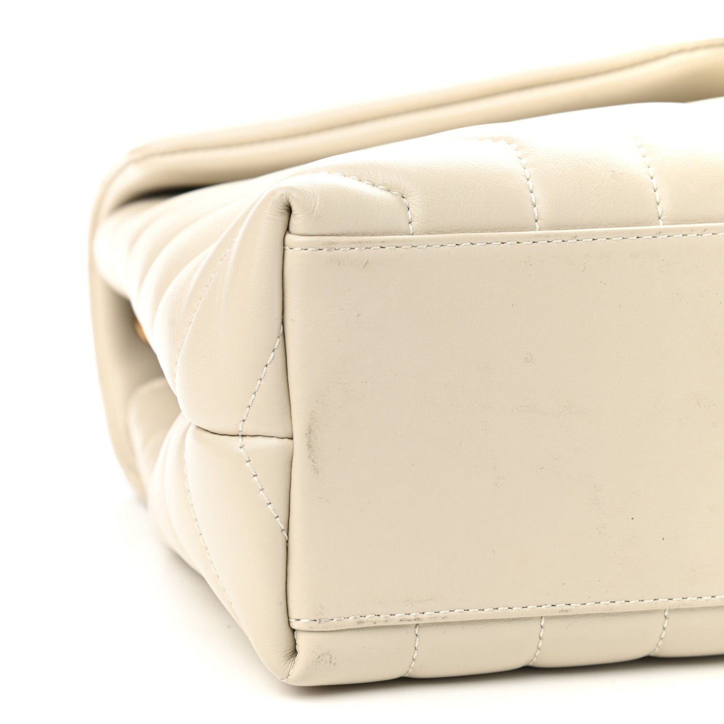 Calfskin Y Quilted Monogram Small Loulou Chain Satchel Crema Soft
