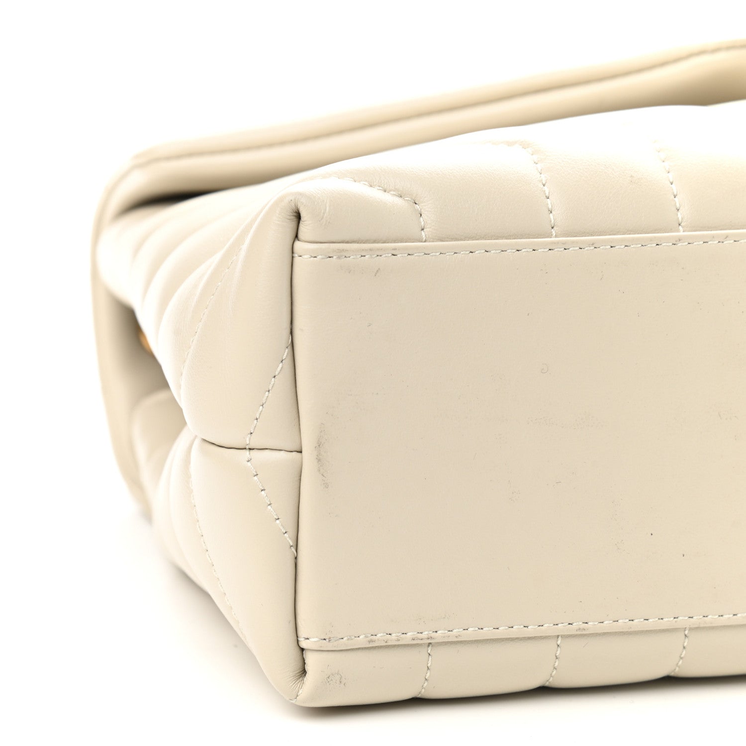 Saint Laurent Calfskin Y Quilted Monogram Small Loulou Chain Satchel Crema Soft 10 of 11