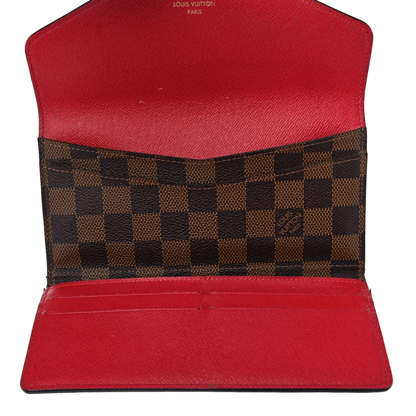 Damier Ebene Josephine Wallet Red