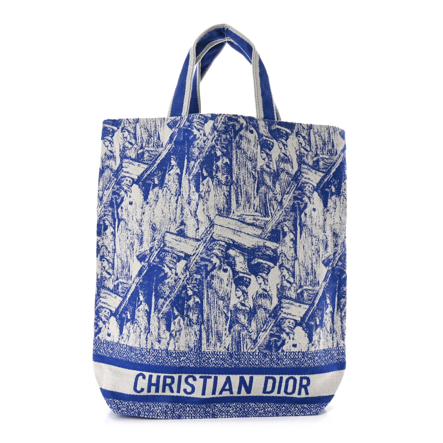 Canvas Print Cruise Tote Ivory Blue