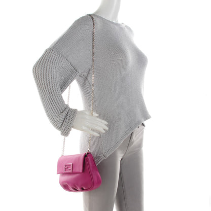 Fendi Vitello Flamingo Enamel Fendista Pouchette Crossbody Magenta 2 of 9