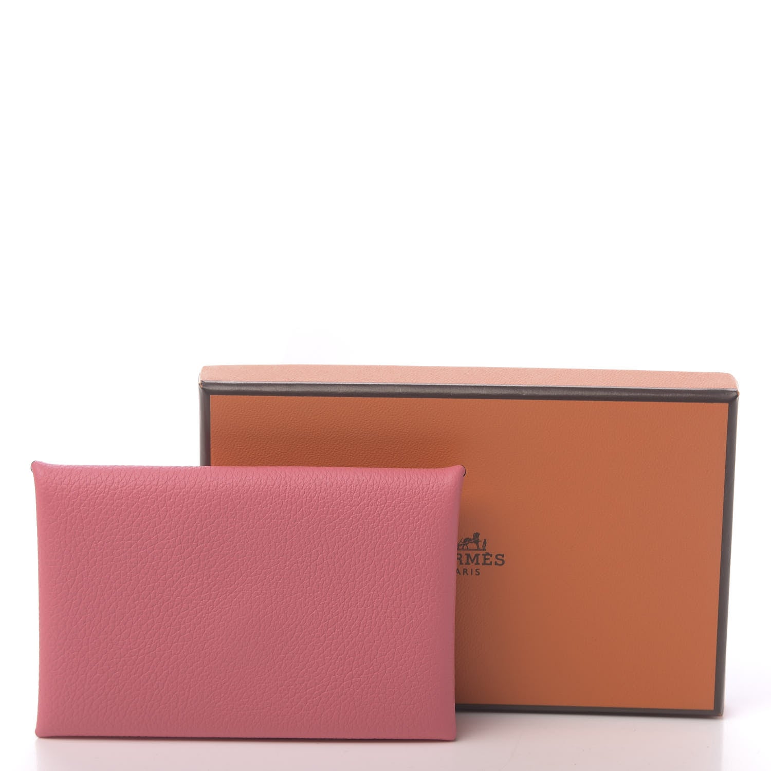 Hermes Evercolor Calvi Card Case Rose Azalee 7 of 7