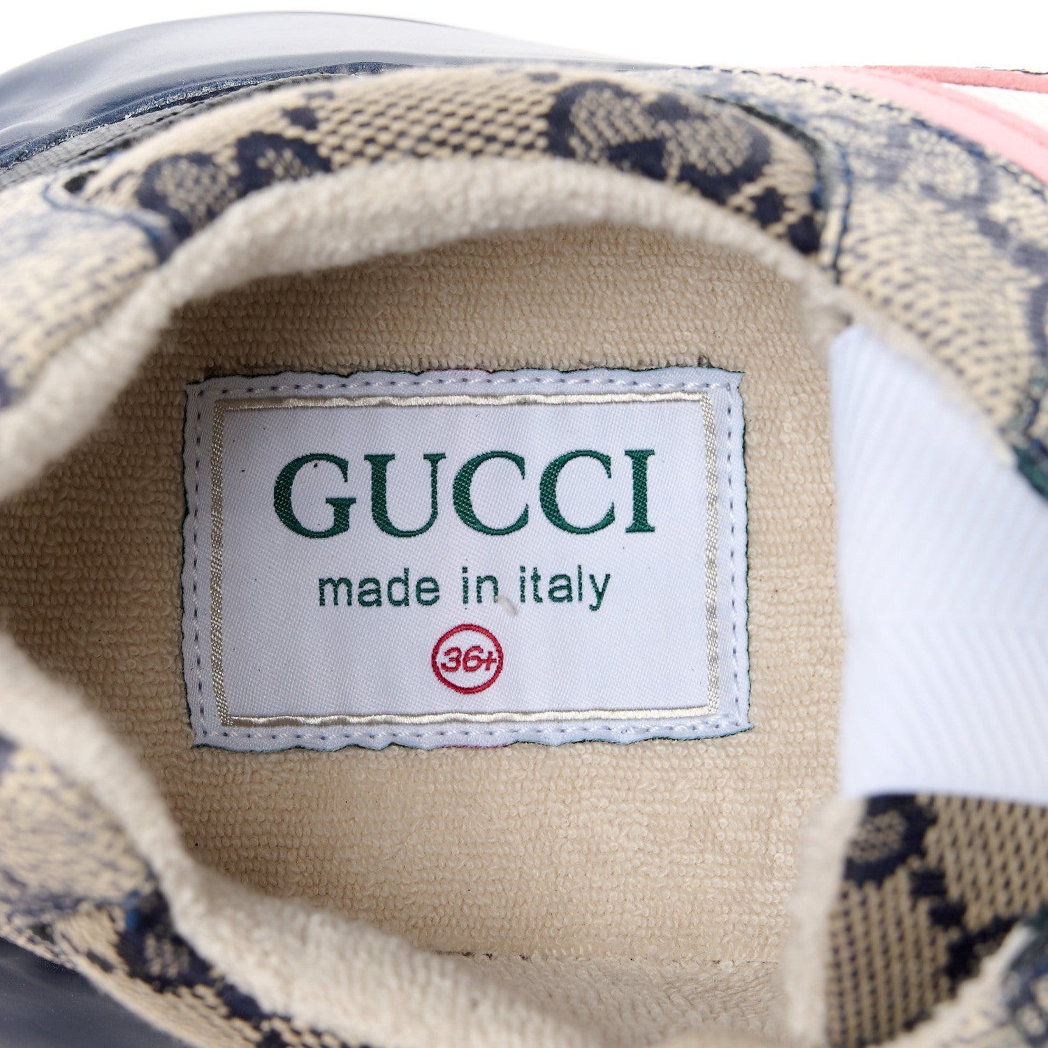 Gucci GG Supreme Monogram Rhyton Sneakers 36.5 Beige Blue Pale Pink 7 of 8