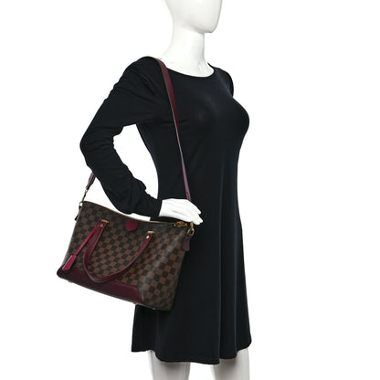 Louis Vuitton Damier Ebene Cuir Taurillon Hyde Park Fuchsia 2 of 9