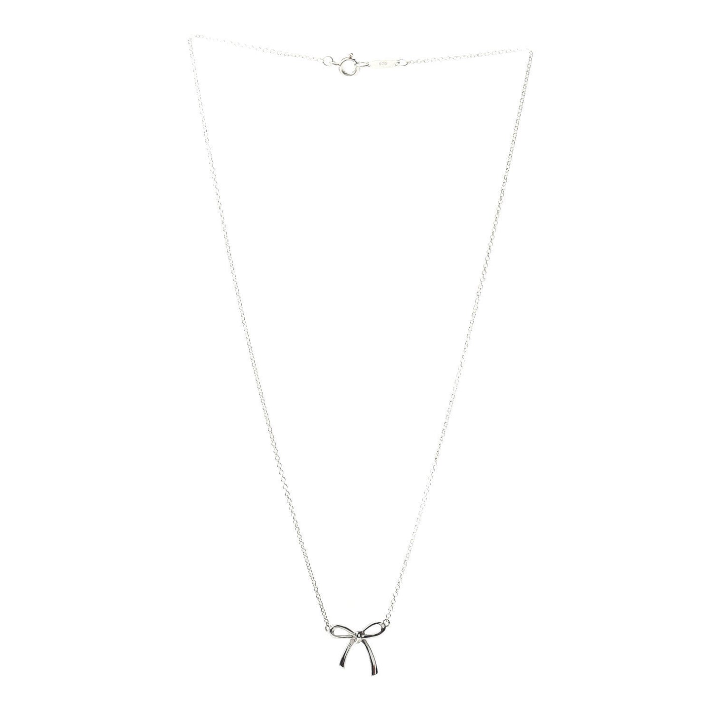 Sterling Silver Small Bow Pendant Necklace