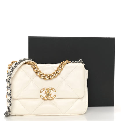 Chanel Lambskin Quilted Medium Chanel 19 Flap White 12 of 12