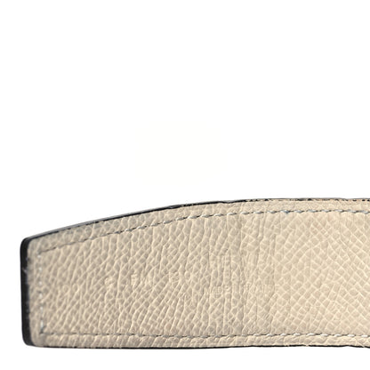 Hermes Epsom 32mm Guilloche H Belt 100 Bleu Indigo White 4 of 8