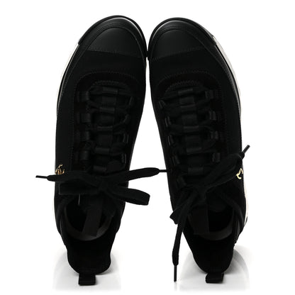 Chanel Velvet Calfskin Mixed Fibers CC Sneakers 41 Black 2 of 11