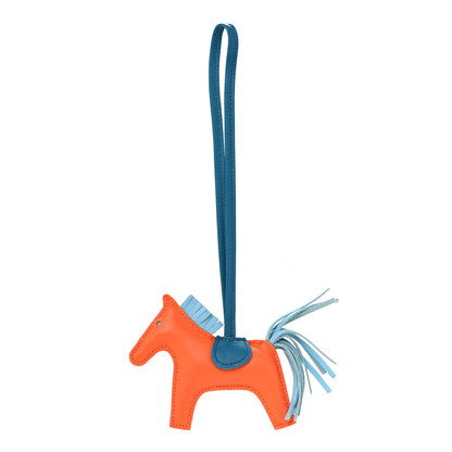Hermes Milo Lambskin Grigri Rodeo Horse Bag Charm PM Feu Celeste Bleu Izmir 1 of 4