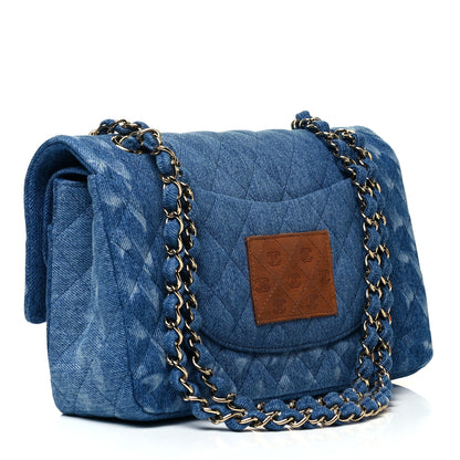 Chanel Denim Quilted Medium Double Flap Blue 3 of 10