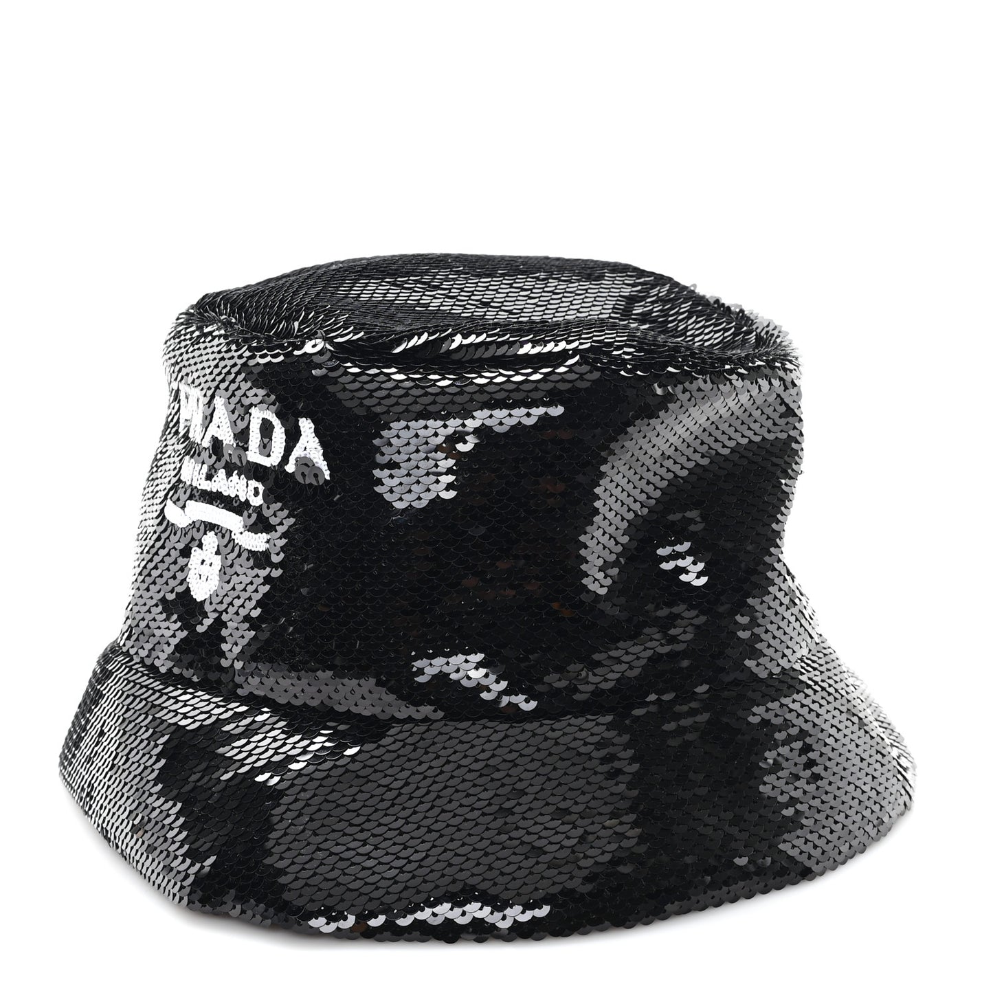 Paillettes Logo Bucket Hat L Black