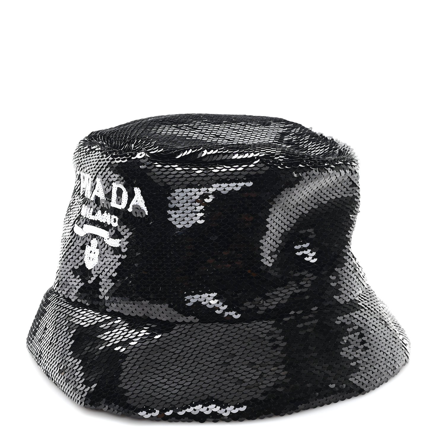 Prada Paillettes Logo Bucket Hat L Black 1 of 8
