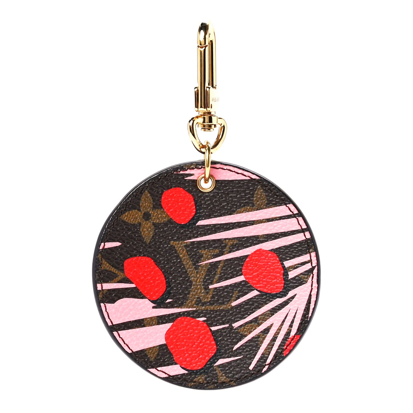 Monogram Jungle Dots Bag Charm Key Ring Sugar Pink Poppy