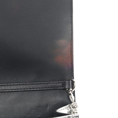 Christian Dior Metallic Patent Micro-Cannage Diorama Wallet on Chain Pouch Silver 8 of 13