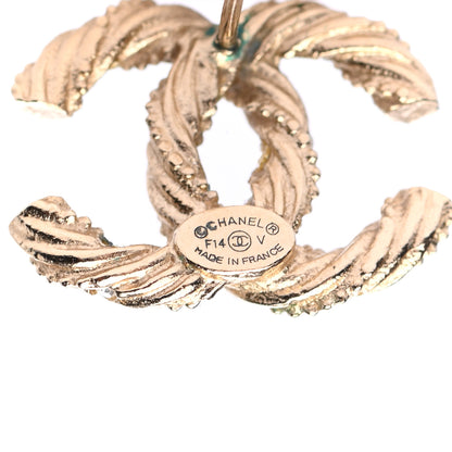 Chanel Crystal Twisted CC Earrings Gold 4 of 4