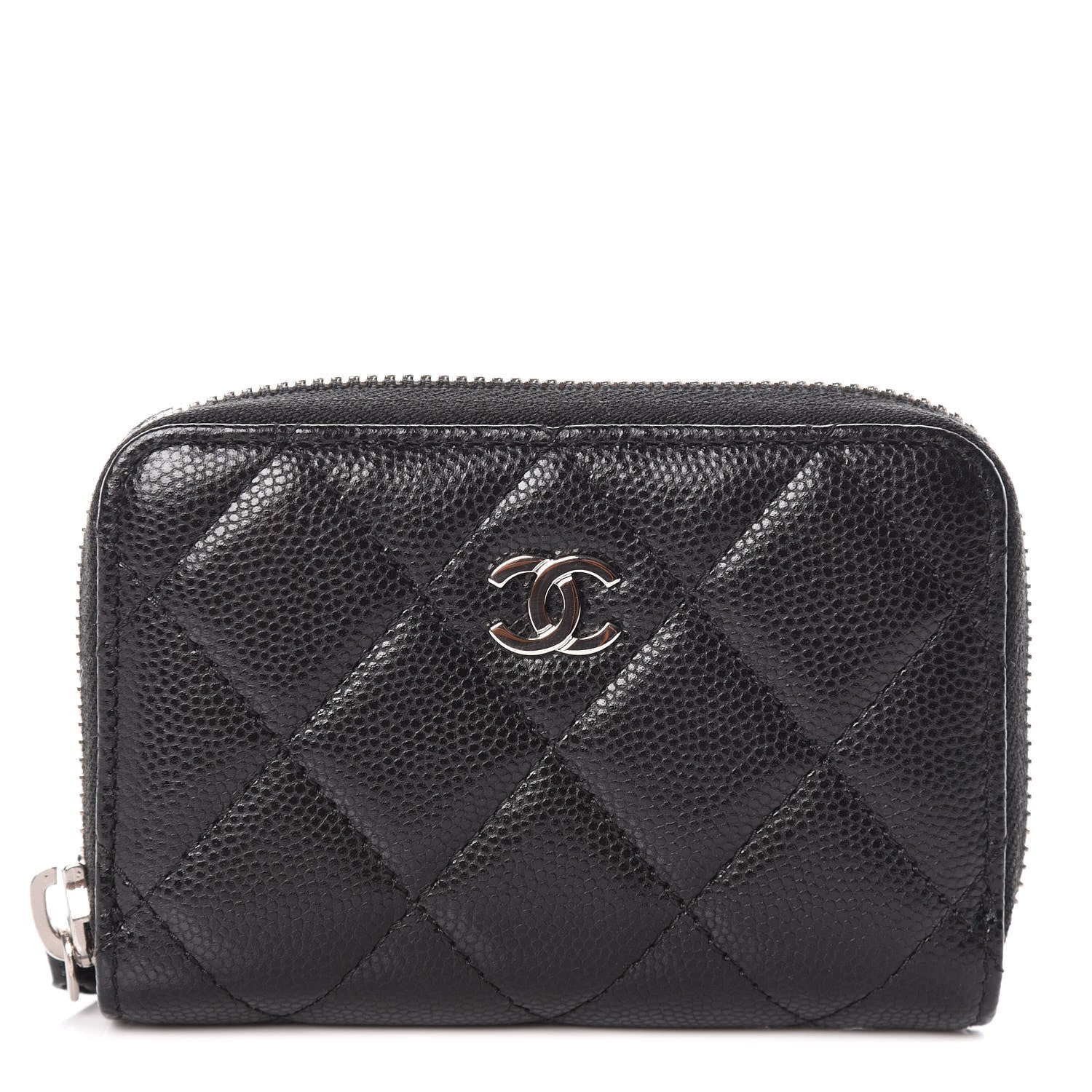 Chanel Caviar Quilted Zip Coin Purse Black 1 of 9