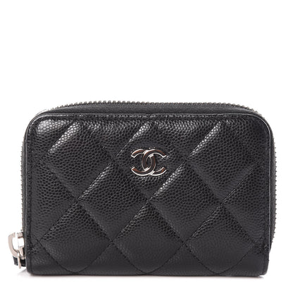 Chanel Caviar Quilted Zip Coin Purse Black 1 of 9