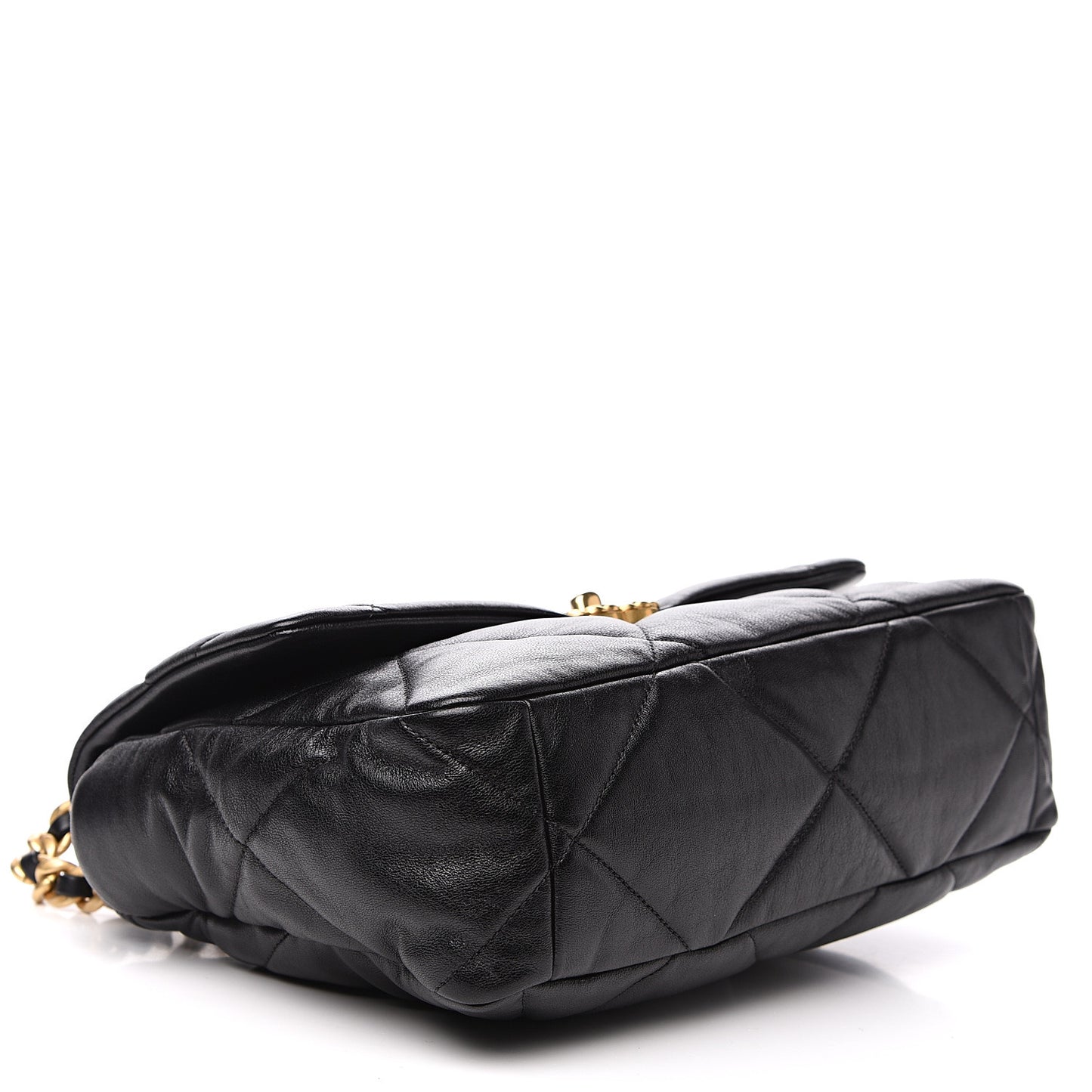 Lambskin Quilted Large 19 Flap Black
