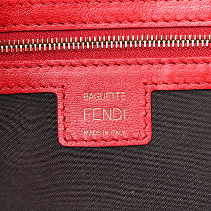 Fendi Nappa FF 1974 Embossed Baguette Fragola 6 of 12