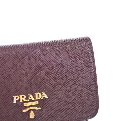 Prada Saffiano Metal Flap Wallet Granato 8 of 9