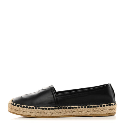Saint Laurent Lambskin Monogram Espadrilles 36.5 Black 1 of 9
