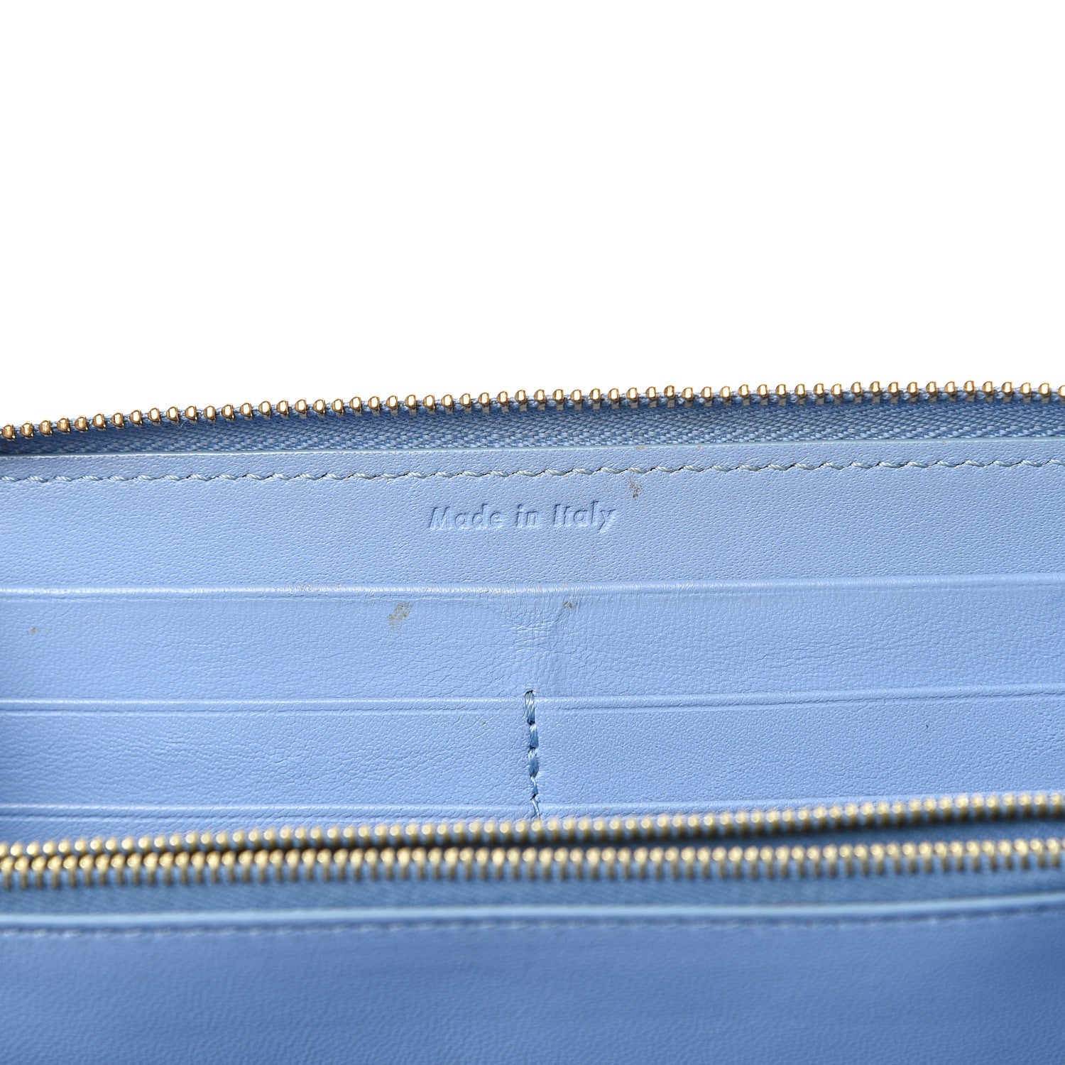 Celine Lambskin Large Zip Around Multifunction Wallet Blue Lavender 6 of 12