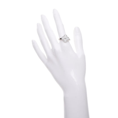 Van Cleef & Arpels 18K White Gold Diamond Vintage Alhambra Ring 60 9 2 of 11