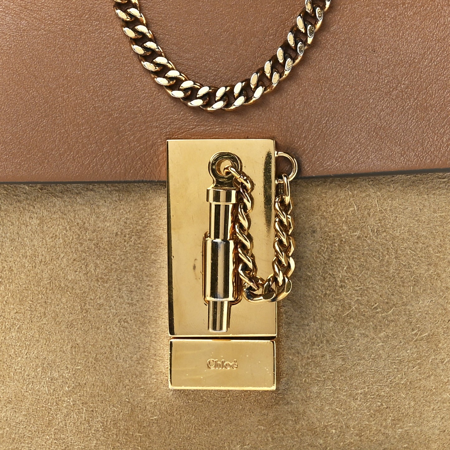 Suede Smooth Calfskin Drew Shoulder Bag Milky Coffee