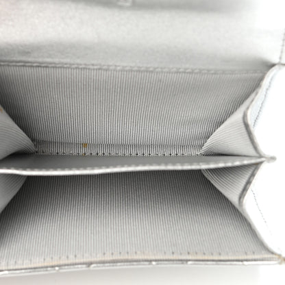 Chanel Metallic Lambskin Quilted Flap Card Holder Wallet Silver 5 of 5
