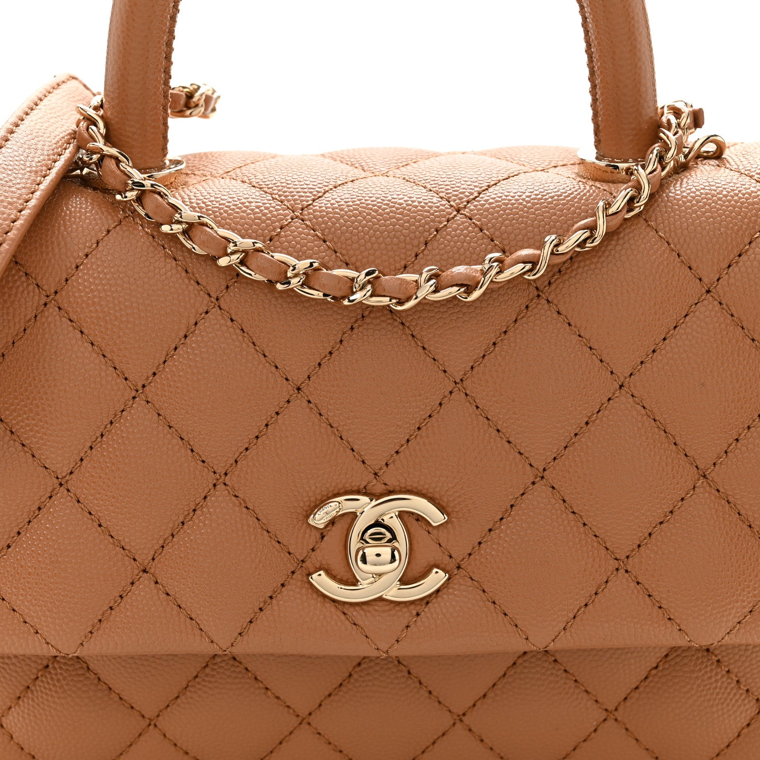 Chanel Caviar Quilted Mini Coco Handle Flap Brown 8 of 10